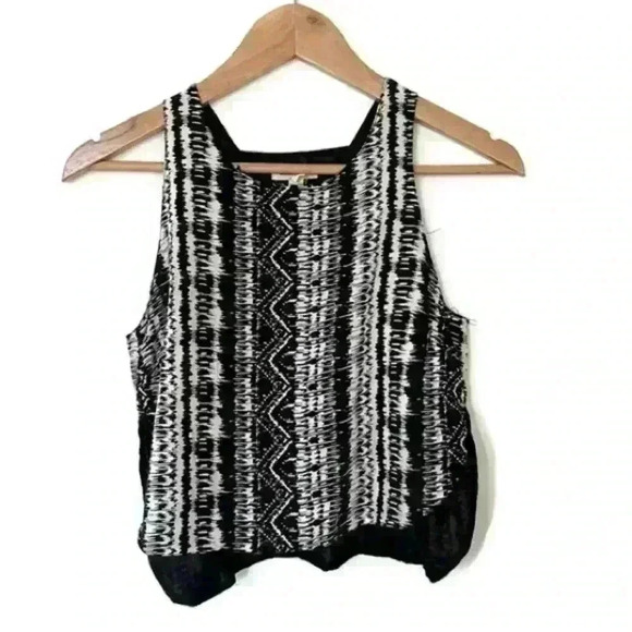 Silence and Noise Women’s Black Coachella Boho Bohemian Crop Indie Sleeze Top XS - Picture 1 of 11